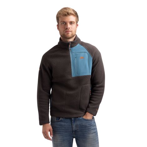 Mens Half Zip Fleece North in Charcoal