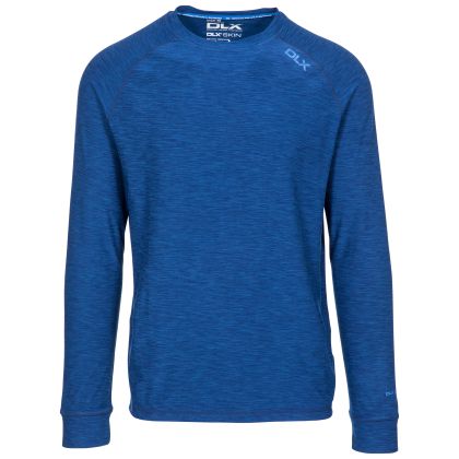 Callum Men's DLX Antibacterial Long Sleeve T-Shirt in Blue, Front view on mannequin