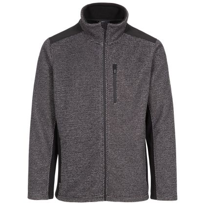 Faratino Men's Knitted Striped Fleece Jacket - DS1, Front view on mannequin