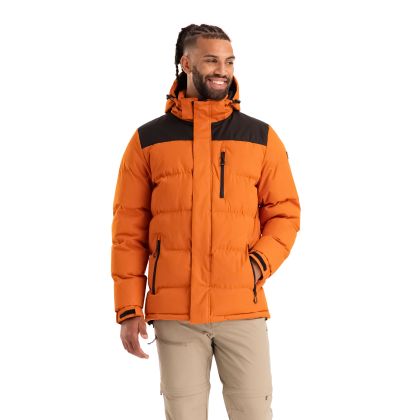 Mens Casual Jacket Ahmor in Orange Spice, Front view on mannequin