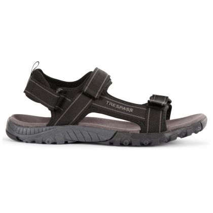 Alderley Men's Walking Sandals in Black, Angled view of footwear
