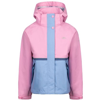 Girls Waterproof Jacket Allora in Sweetpink, Front view on mannequin
