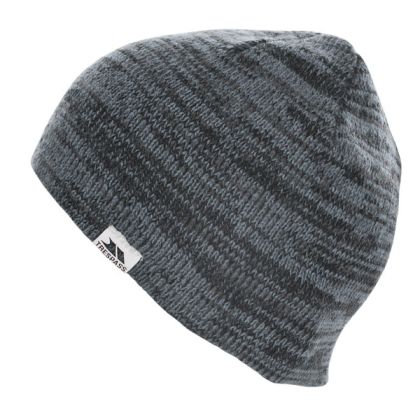 Aneth Marl Beanie in Grey, Hat at angled view