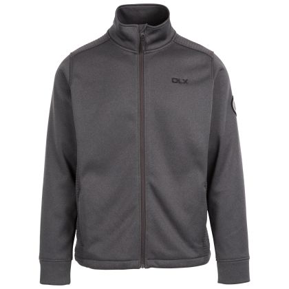 Trespass DLX Men's Fleece Angus in DARK GREY, Front view on mannequin