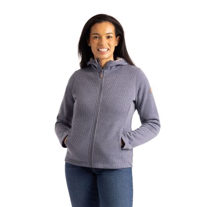 Womens Hooded Fleece Anona in Coastal Blue