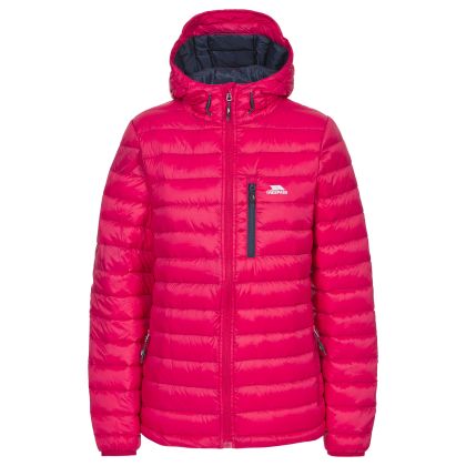 Trespass Womens Hooded Down Packaway Jacket Arabel in Pink