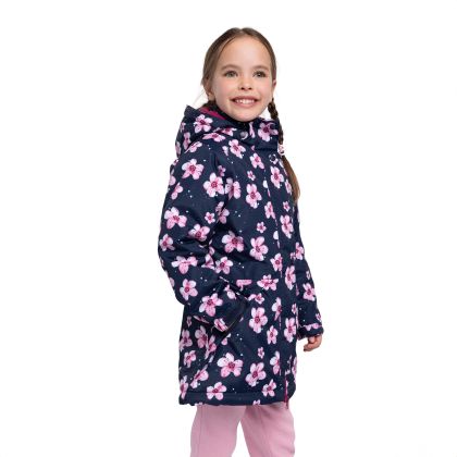 Trespass Girls's Waterproof Jacket TP50 Arlene in NAVY, Front view on mannequin