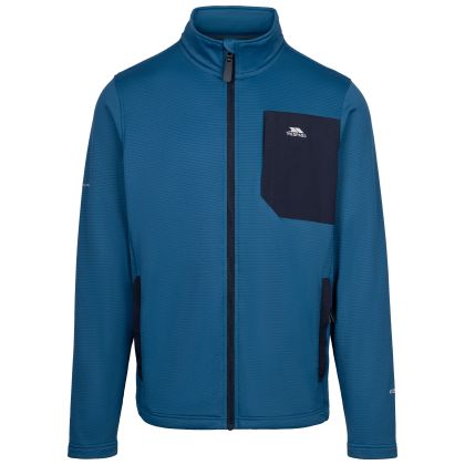 Mens Full Zip Fleece At200  Arranfore In Black _ Navy Blue, Front view on mannequin