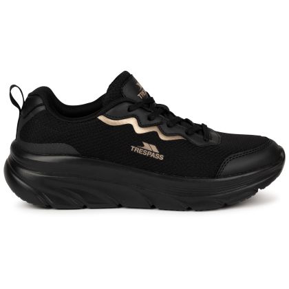 Womens Active Trainer Ave in BLACK, Angled view of footwear