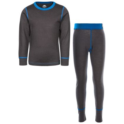 Bamba Kids' Thermals in Grey, Front view on mannequin