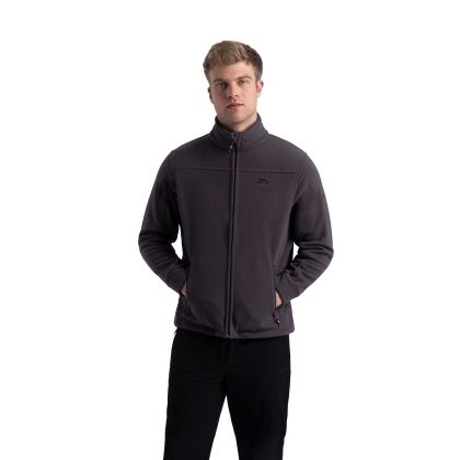Mens Sueded Fleece Jacket Bernal In Carbon, Front view on mannequin