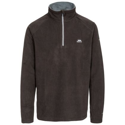 Blackford Men's 1/2 Zip Microfleece in Black, Front view on mannequin