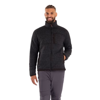 Mens Zip Fleece Jacket Bramall in Black Marl