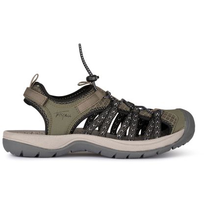 Trespass Womens Protective Drawstring Walking Sandals in Khaki, Angled view of footwear