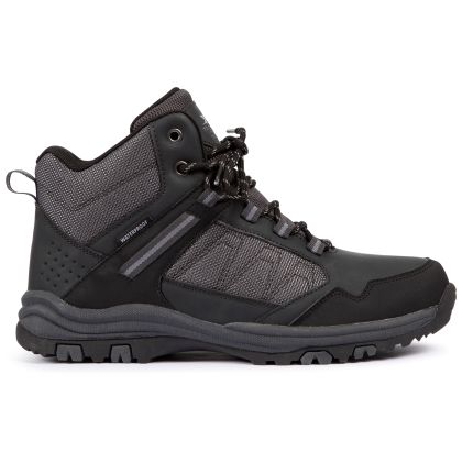 Men's Waterproof Walking Boots Calle in GREY, Angled view of footwear