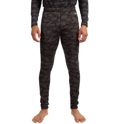 Trespass Men's Base Layer Trousers Derren in DARK GREY, Front view on model