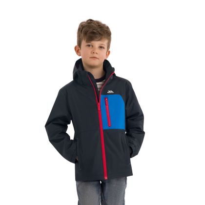 Boys Detachable Hood Waterproof Jacket Evandor in Black