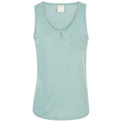 Fidget Women's Sleeveless T-Shirt in Teal mist marl, Front view on mannequin