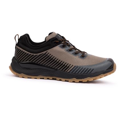 Trespass Mens Waterproof Trail Shoes Ford in Olive, Front view of footwear