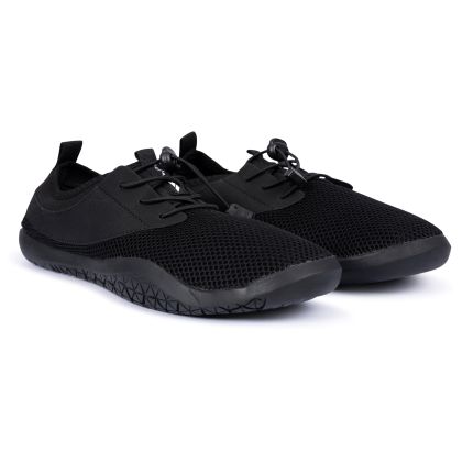 Unisex Aqua Shoes Foreshore in BLACK, Angled view of footwear