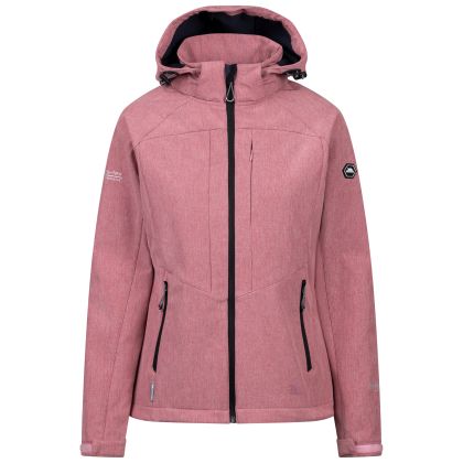 Womens Softshell Jacket Fryatt in Light Mulberry Marl, Front view on mannequin