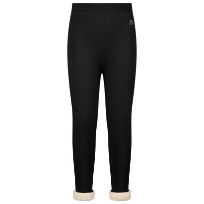 Kids' Sherpa Lined Leggings AT200 Fuzzy in BLACK, Front view on mannequin