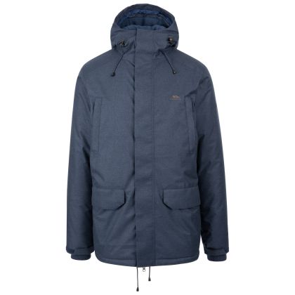 Trespass Men's Waterproof Jacket TP75 Glover in Navy Marl, Front view on mannequin