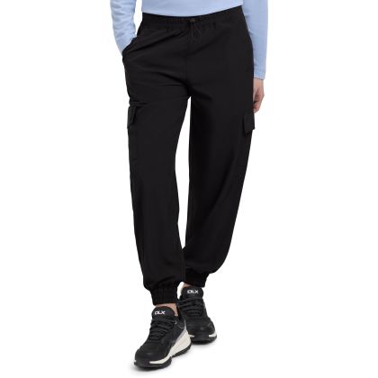 Womens Active Trousers Halfway In Black, Front view on mannequin