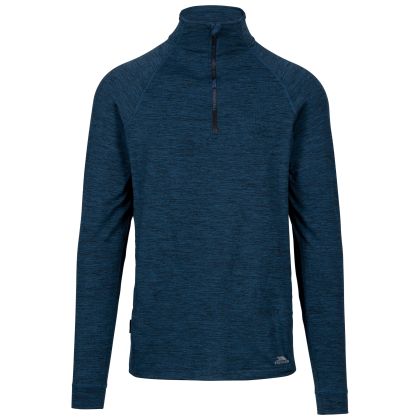 Trespass Mens Active Half Zip Jumper Harold in Navytone Marl, Front view on mannequin
