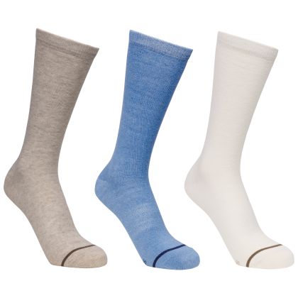 Trespass Multi Sport Socks 3 Pair Pack Heathan in Oatmilk / Cream/ Storm Blue