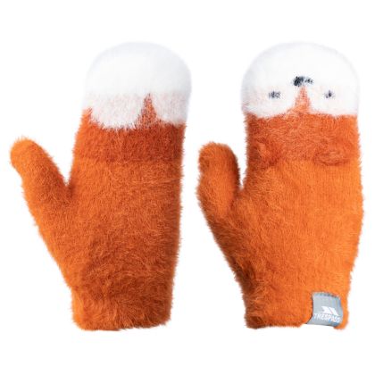 Kids Knitted Ski Mitts Hillside in Orange Spice