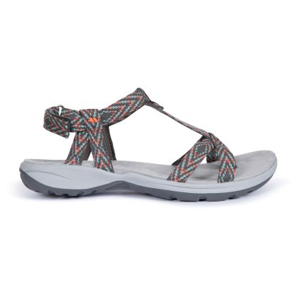 Trespass Womens Sandals in Grey Hueco, Angled view of footwear