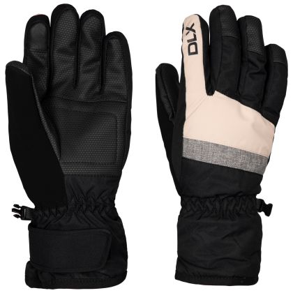 DLX Unisex Adult Gloves Jarol in SOFT STONE _ BLACK _ TEXTURED FABRIC