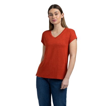 Womens Relaxed Fit T-Shirt Kabra in Burnt Sienna, Front view on mannequin