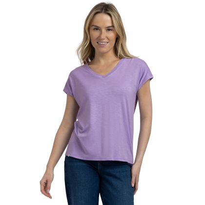 Womens Relaxed Fit T-Shirt Kabra In Gelsomino, Front view on mannequin