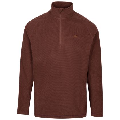 Mens 1/2 Zip Fleece Keynote In Brown, Front view on mannequin