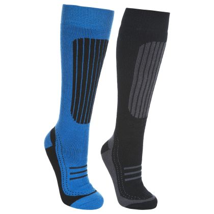 Langdon II Adults' Tube Socks - 2 pack in Black, Angled view of footwear
