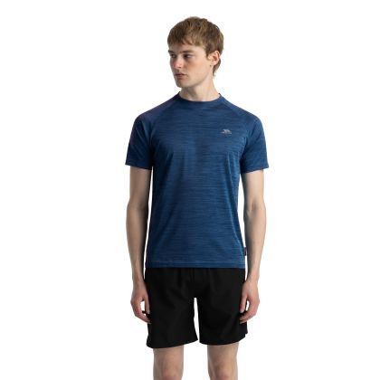 Mens Active Top Tp75 Leecana in NAVY MARL, Front view on mannequin