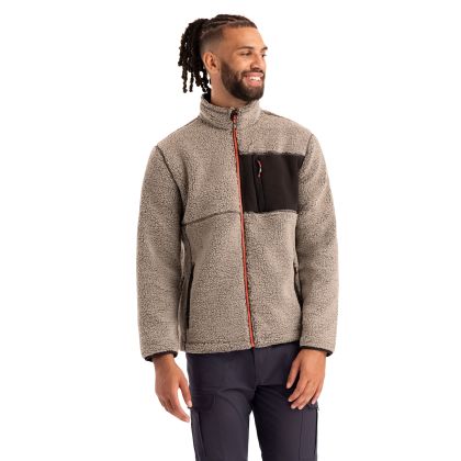 Mens Fleece Jacket Maclarenton in Greystone, Front view on mannequin