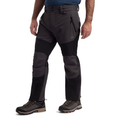 Trespass Men's Softshell Walking Trousers TP75 Marco in BLACK, Front view on mannequin