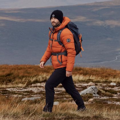 DLX Mens Hooded Down Jacket Sergei in Burnt Orange