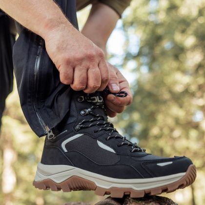 DLX Mens Walking Boots Johnny in Black