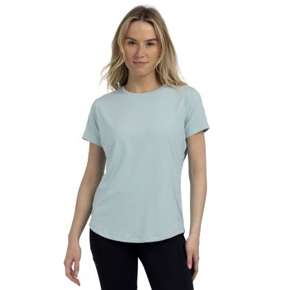 Womens Short Sleeve Active Top Muskwa In Seafoam, Back view on mannequin