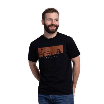Trespass Mens Short Sleeve T-Shirt Tp75 Nellow in Black, Front view on mannequin