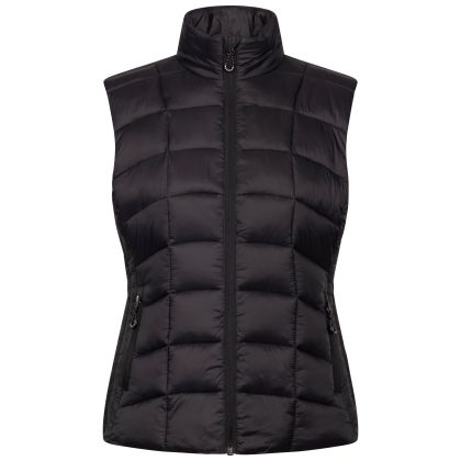 Trespass Womens Casual Gilet Ogbere in Black, Front view on mannequin