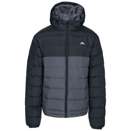 Oskar Men's Padded Water Resistant Jacket in Black, Front view on mannequin