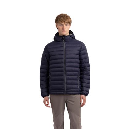 Trespass Mens Padded Jacket Paddley in Navy, Front view on mannequin
