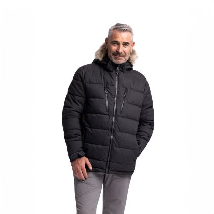Trespass Men's Waterproof Jacket TP75 Pagleshaw in GREY MARL, Front view on mannequin