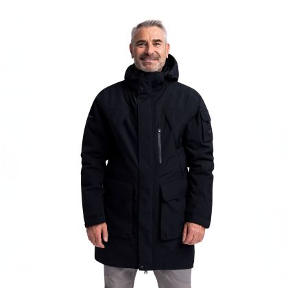Trespass Men's Waterproof Jacket TP75 Pelsall in BLACK, Front view on mannequin