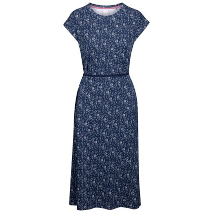 Womens Casual Dress Portia in NAVY PRINT, Front view on mannequin